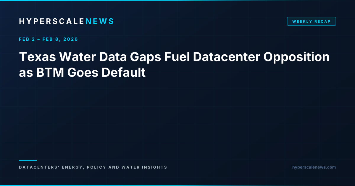 Texas Water Data Gaps Fuel Datacenter Opposition as BTM Goes Default ...